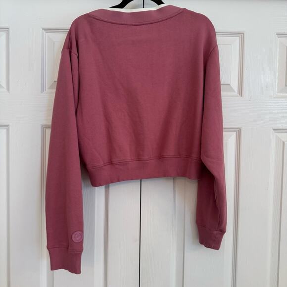 PINK Victoria’s Secret Cropped V Neck Pullover Sweater in Blush Pink Size L - Picture 3 of 7